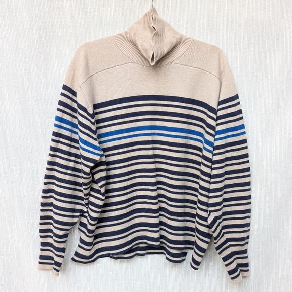 Rag & Bone Ann Striped Turtleneck Casmere/Cotton Sweater, size L - Picture 3 of 10